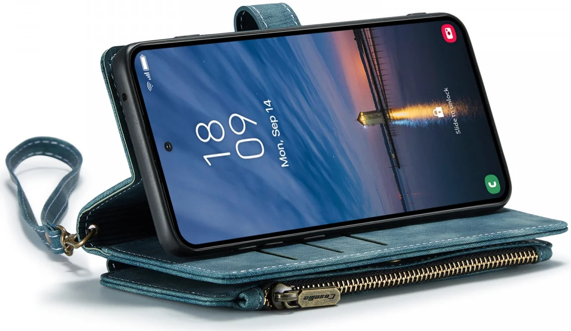CaseMe C30 Samsung Galaxy A55 Hoesje Pasjeshouder Book Case Blauw afbeelding 7