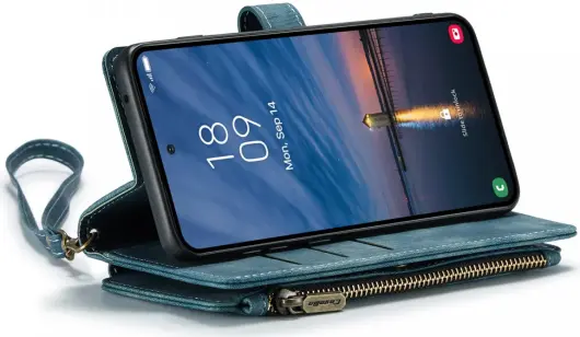 CaseMe C30 Samsung Galaxy A55 Hoesje Pasjeshouder Book Case Blauw afbeelding 7