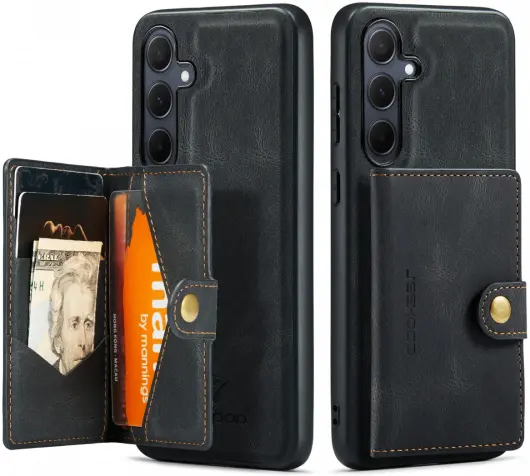 CaseMe JH-01 Samsung Galaxy A35 Hoesje Magnetische Kaarthouder Zwart afbeelding 1