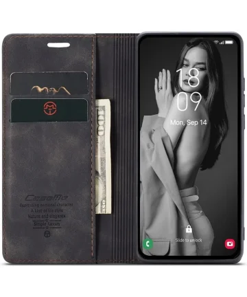 CaseMe 013 Samsung Galaxy A35 Hoesje Book Case met Standaard Zwart Hoesjes