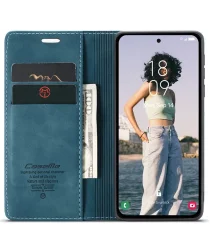 CaseMe 013 Samsung Galaxy A35 Hoesje Book Case met Standaard Blauw