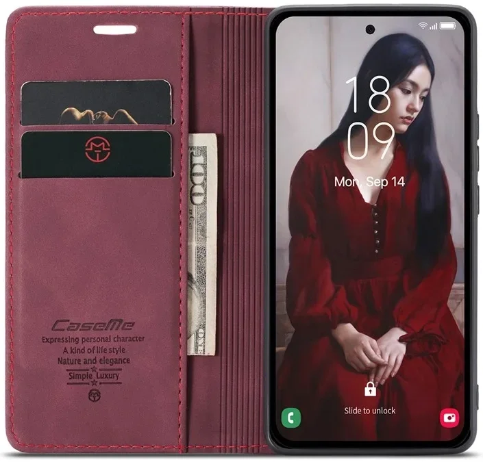CaseMe 013 Samsung Galaxy A35 Hoesje Book Case met Standaard Rood afbeelding 1