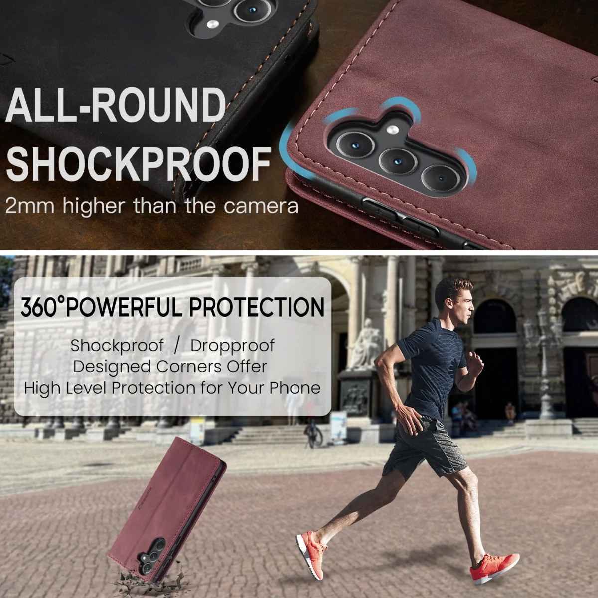 CaseMe 013 Samsung Galaxy A35 Hoesje Book Case met Standaard Rood afbeelding 4