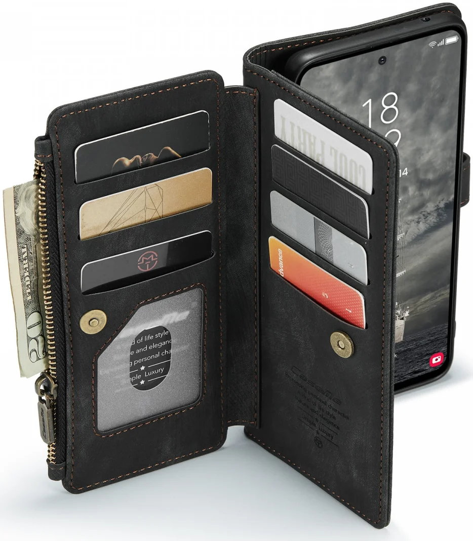 CaseMe C30 Samsung Galaxy A35 Hoesje Pasjeshouder Book Case Zwart afbeelding 5