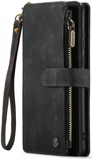 CaseMe C30 Samsung Galaxy A35 Hoesje Pasjeshouder Book Case Zwart afbeelding 1