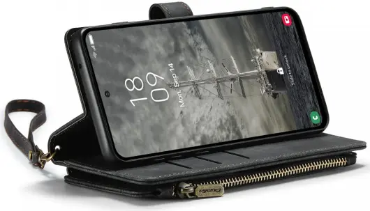 CaseMe C30 Samsung Galaxy A35 Hoesje Pasjeshouder Book Case Zwart afbeelding 7