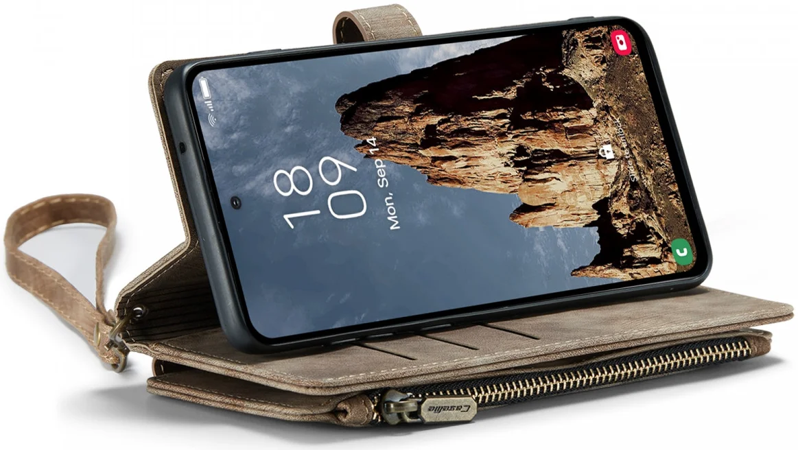 CaseMe C30 Samsung Galaxy A35 Hoesje Pasjeshouder Book Case Bruin afbeelding 7