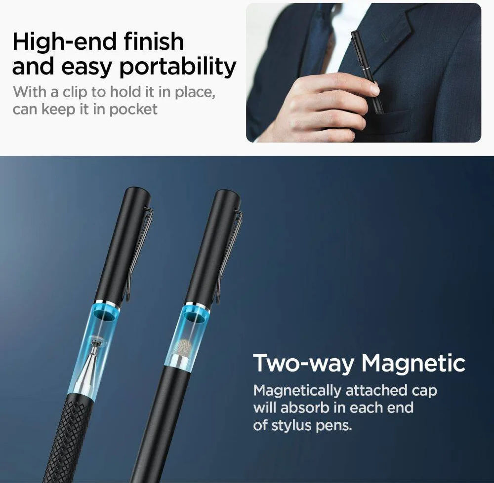 Spigen - Universele Stylus Pen Voor Tablets en Telefoons - Zwart afbeelding 7