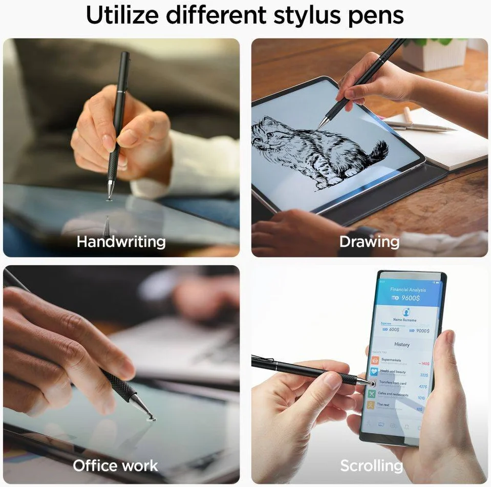 Spigen - Universele Stylus Pen Voor Tablets en Telefoons - Zwart afbeelding 6