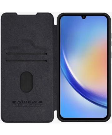 Nillkin Qin Pro Samsung Galaxy A55 Hoesje Book Case met Camera Slider Zwart Hoesjes