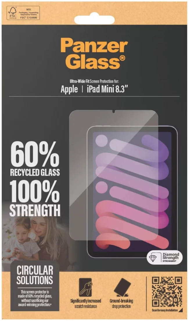 PanzerGlass Ultra-Wide iPad Mini 7/6 Screen Protector Tempered Glass afbeelding 3