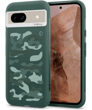 Spigen Cyrill Ultra Color Google Pixel 8a Hoesje Back Cover Camo Groen Hoesjes