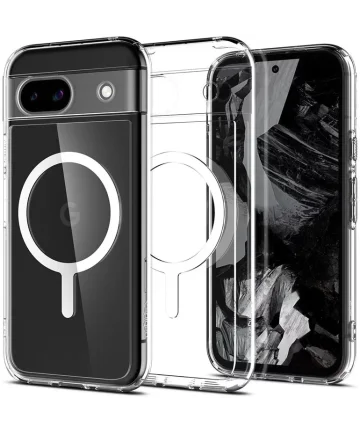 Spigen Ultra Hybrid OneTap Google Pixel 8a Hoesje Transparant Wit Hoesjes