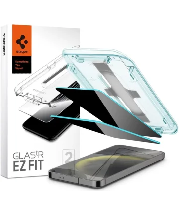 Spigen EZ Fit GLAS.tR Samsung Galaxy S24 Plus Privacy Glass 2-Pack Screen Protectors