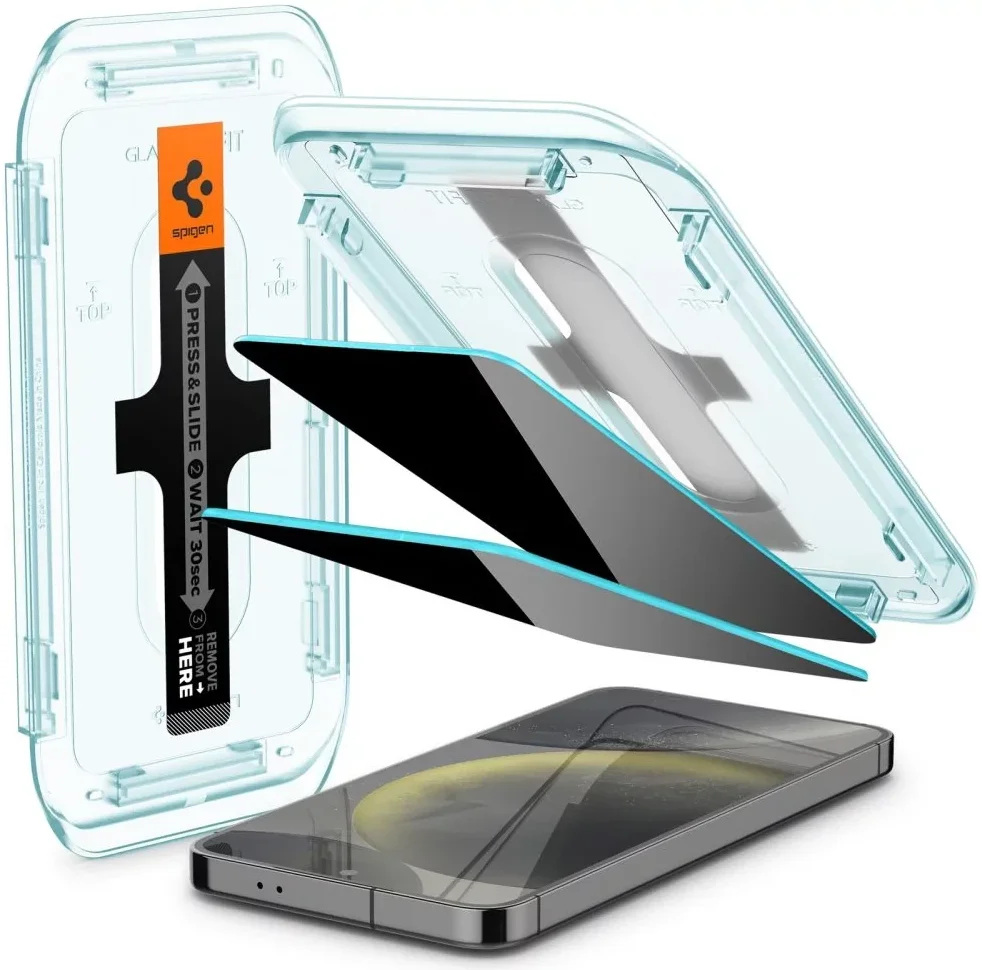 Spigen EZ Fit GLAS.tR Samsung Galaxy S24 Privacy Glass 2-Pack afbeelding 9