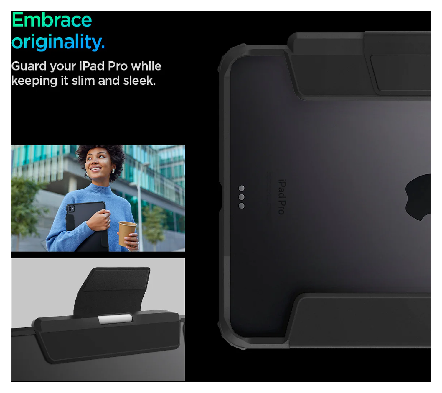 Spigen Ultra Hybrid Pro iPad Pro 13 (2024/2025) Hoes Book Case Zwart afbeelding 3