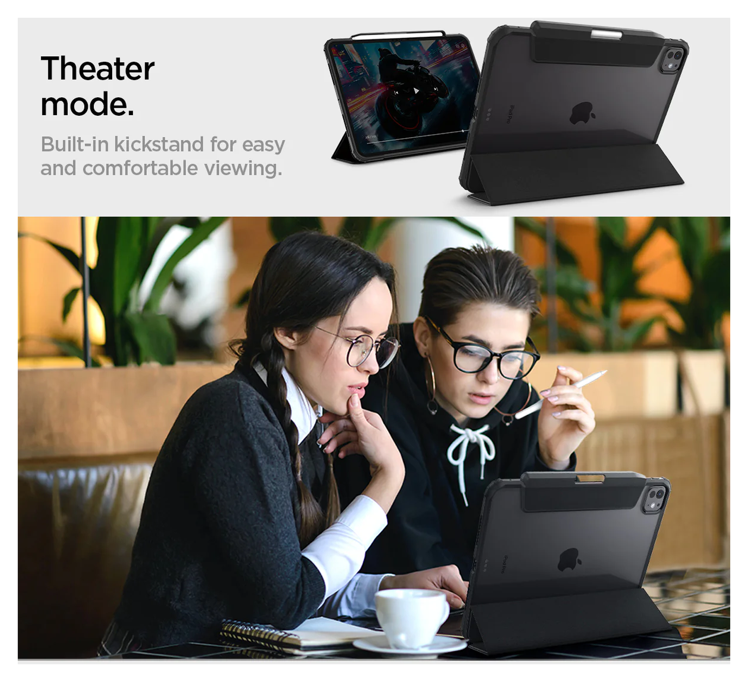 Spigen Ultra Hybrid Pro iPad Pro 13 (2024/2025) Hoes Book Case Zwart afbeelding 6