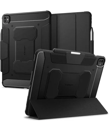 Spigen Rugged Armor Pro Apple iPad Pro 13 (2024) Hoes Zwart Hoesjes