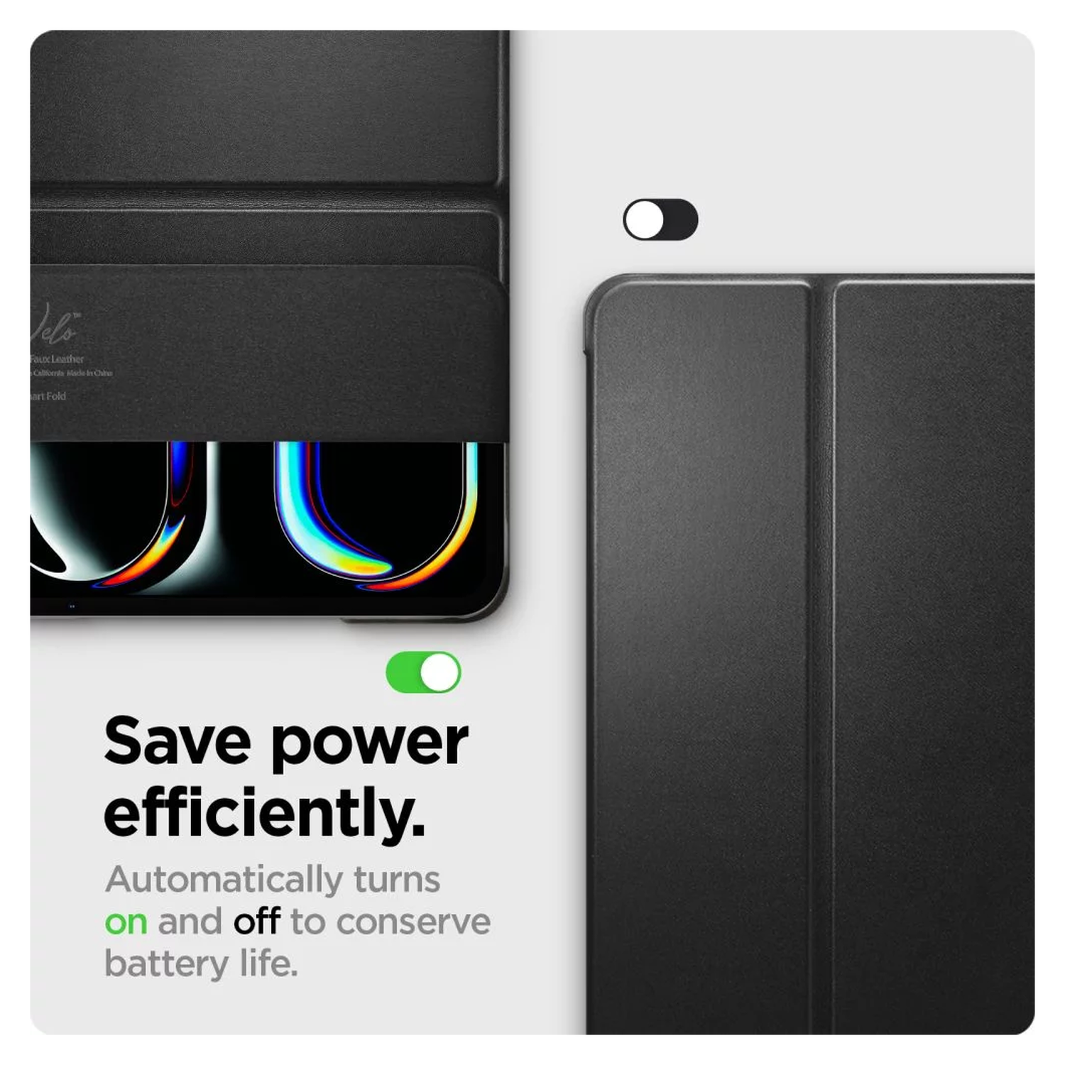 Spigen Smart Fold Apple iPad Pro 13 (2024) Hoes Book Case Tri-Fold Zwart afbeelding 8