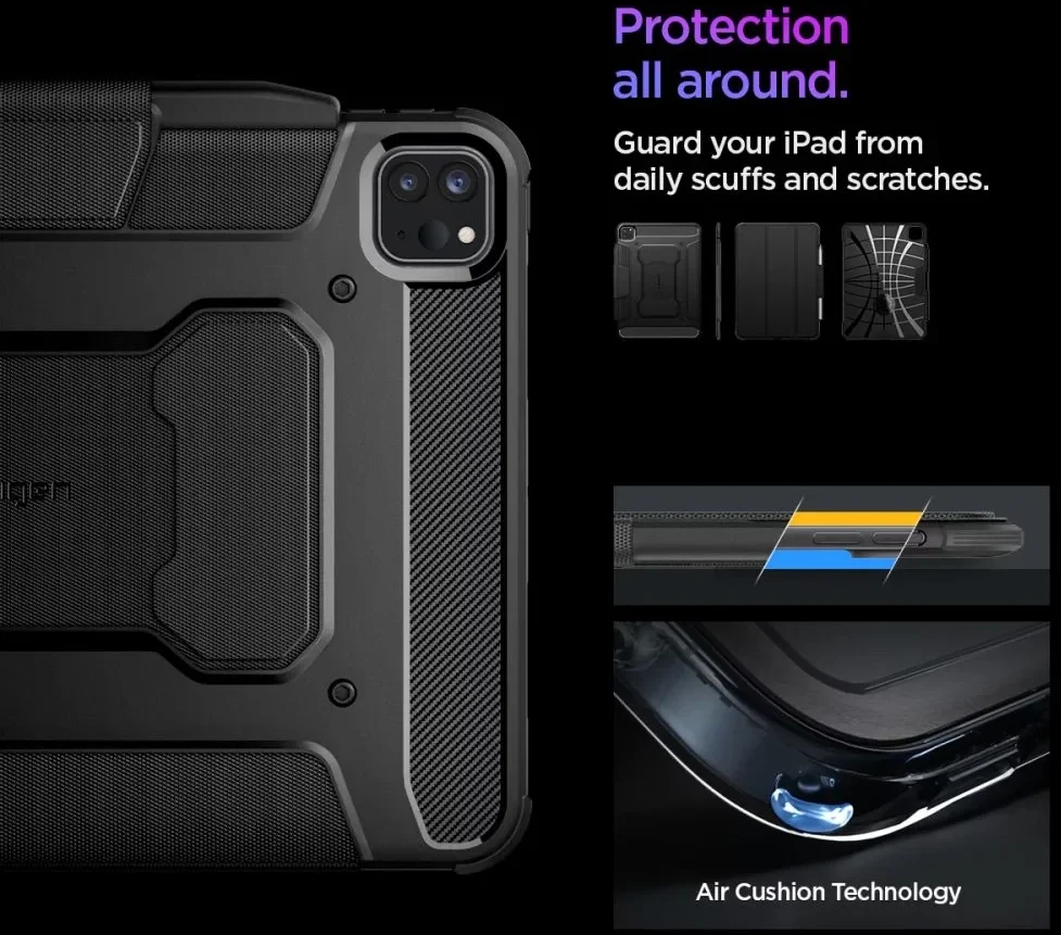 Spigen Rugged Armor Pro Apple iPad Pro 11 (2024) Hoes Zwart afbeelding 3