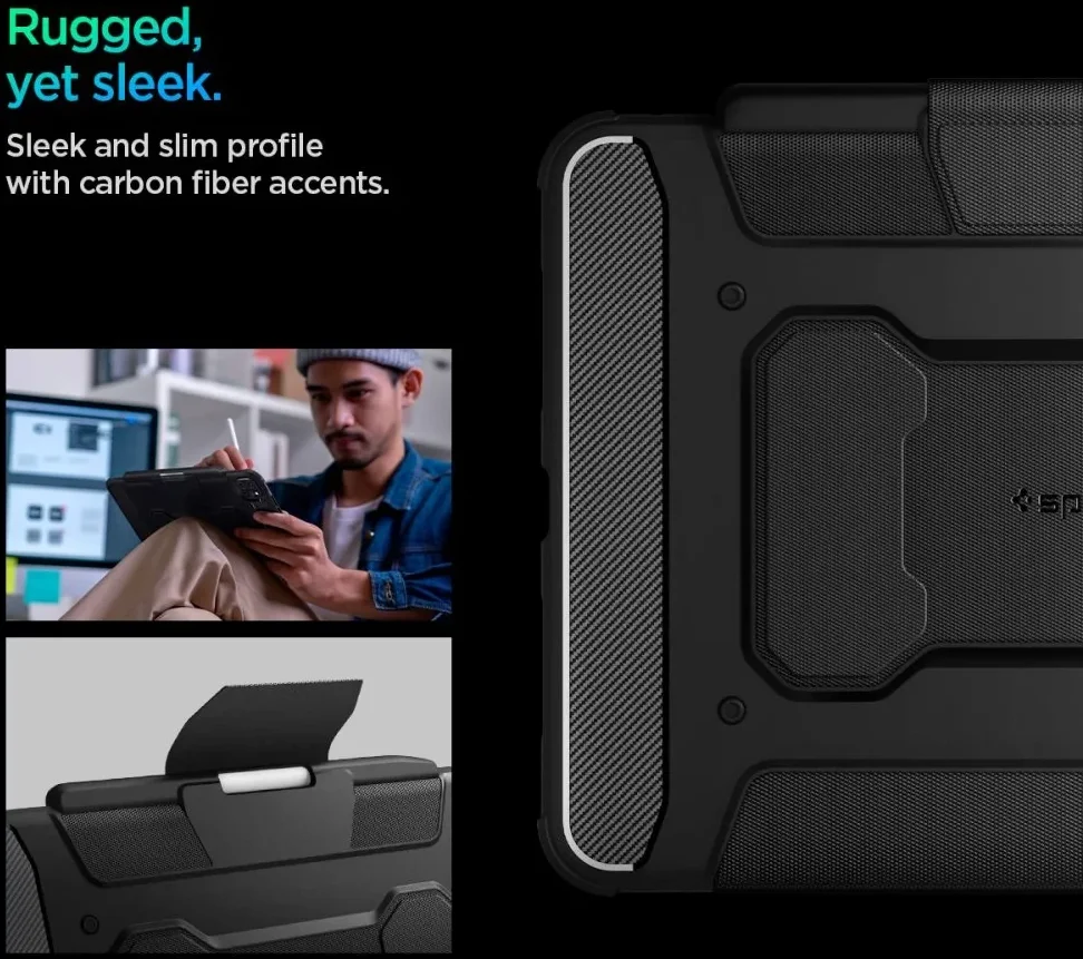 Spigen Rugged Armor Pro Apple iPad Pro 11 (2024) Hoes Zwart afbeelding 6