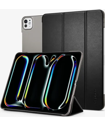 Spigen Smart Fold Apple iPad Pro 11 (2024) Hoes Book Case Tri-Fold Zwart Hoesjes