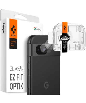 Spigen EZ Fit Optik Pro Google Pixel 8A Camera Lens Protector Zwart (2-Pack) Screen Protectors