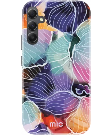 MIO MagSafe Samsung Galaxy A34 Hoesje Hard Shell Cover Flowers Hoesjes