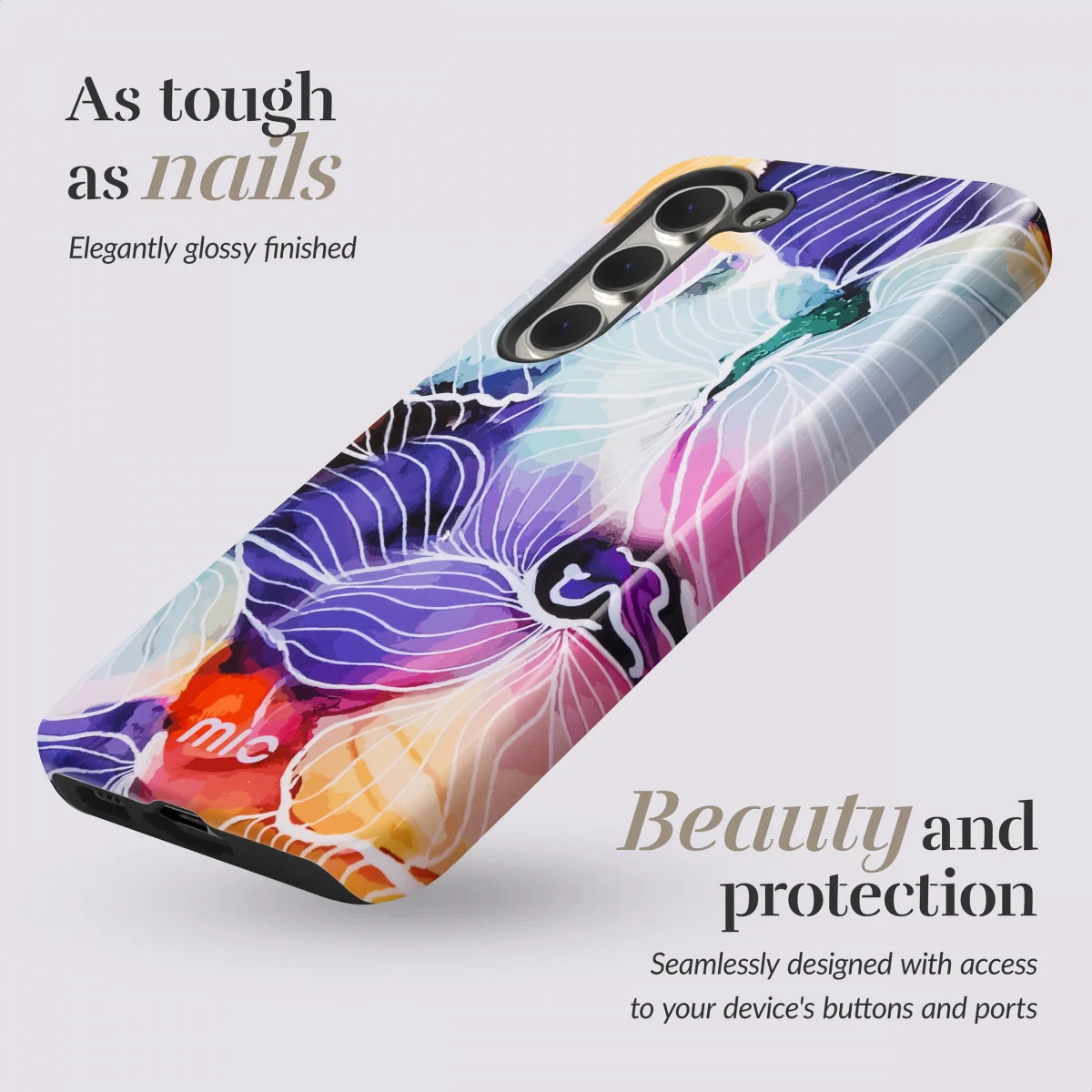 MIO MagSafe Samsung Galaxy S23 FE Hoesje Hard Shell Cover Flowers afbeelding 3