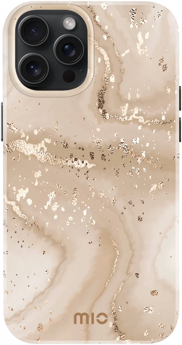 MIO MagSafe Apple iPhone 15 Pro Max Hoesje Hard Shell Gold Marble afbeelding 1