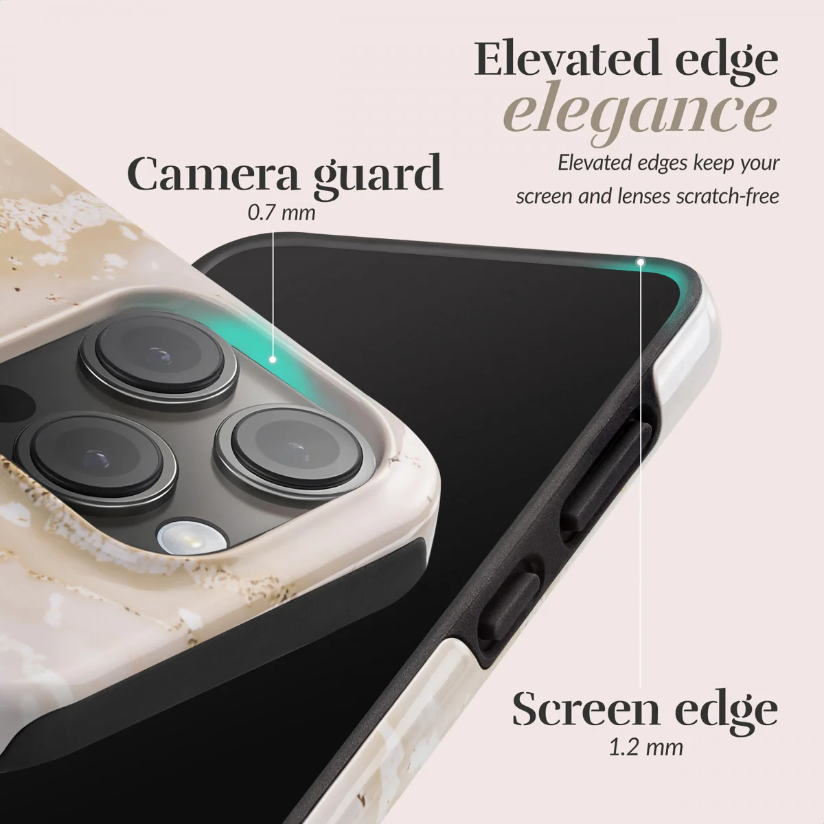MIO MagSafe Apple iPhone 15 Pro Max Hoesje Hard Shell Gold Marble afbeelding 5