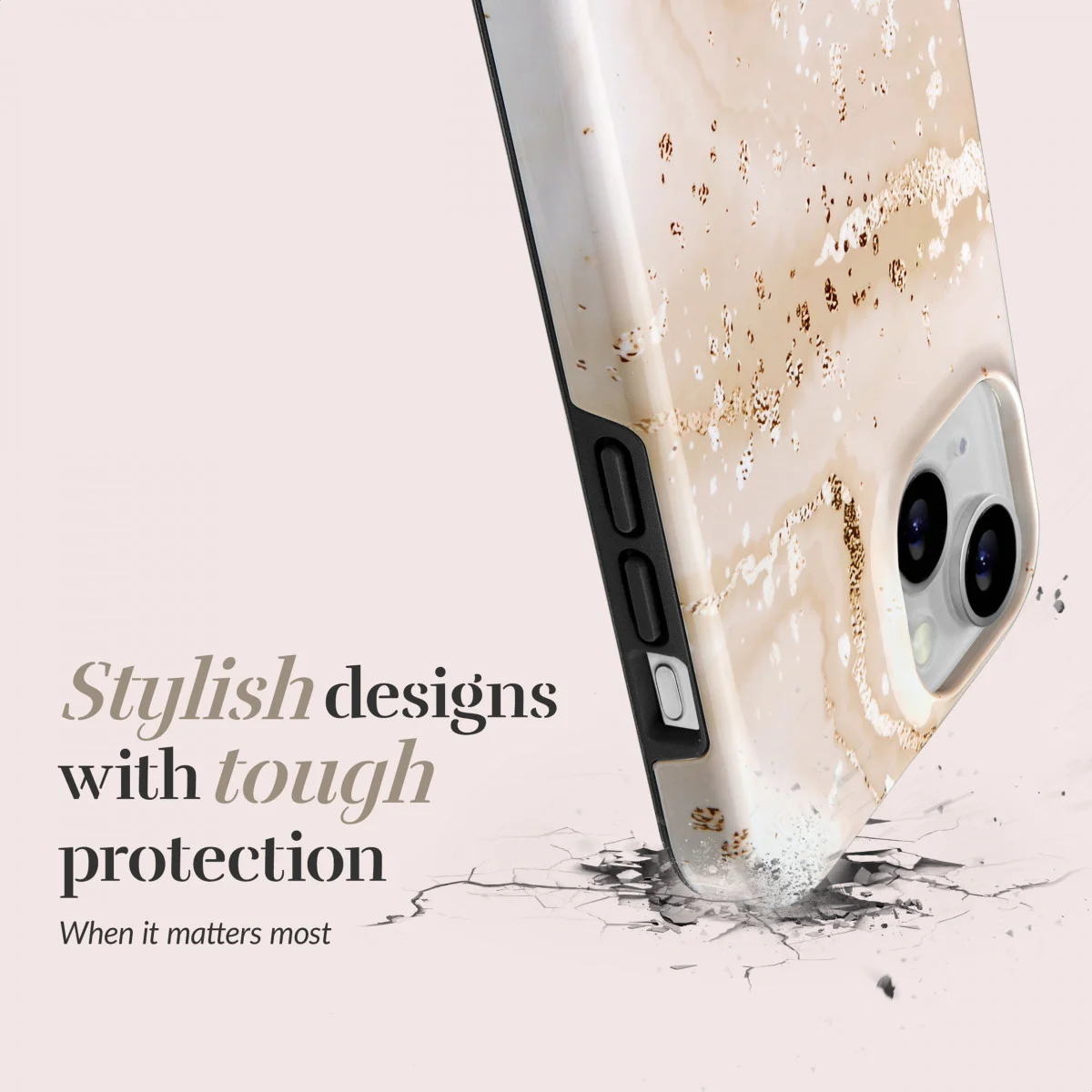 MIO MagSafe Apple iPhone 15 Pro Max Hoesje Hard Shell Gold Marble afbeelding 7