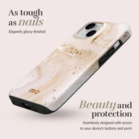 MIO MagSafe Apple iPhone 15 Pro Max Hoesje Hard Shell Gold Marble afbeelding 3