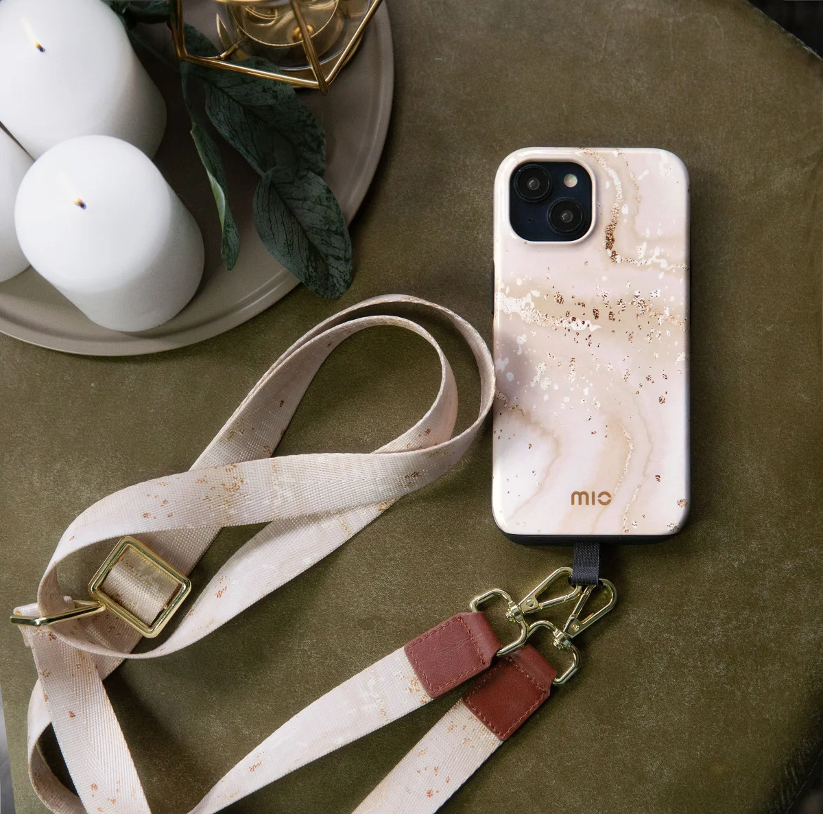 MIO MagSafe Samsung Galaxy A34 Hoesje Hard Shell Cover Gold Marble afbeelding 9