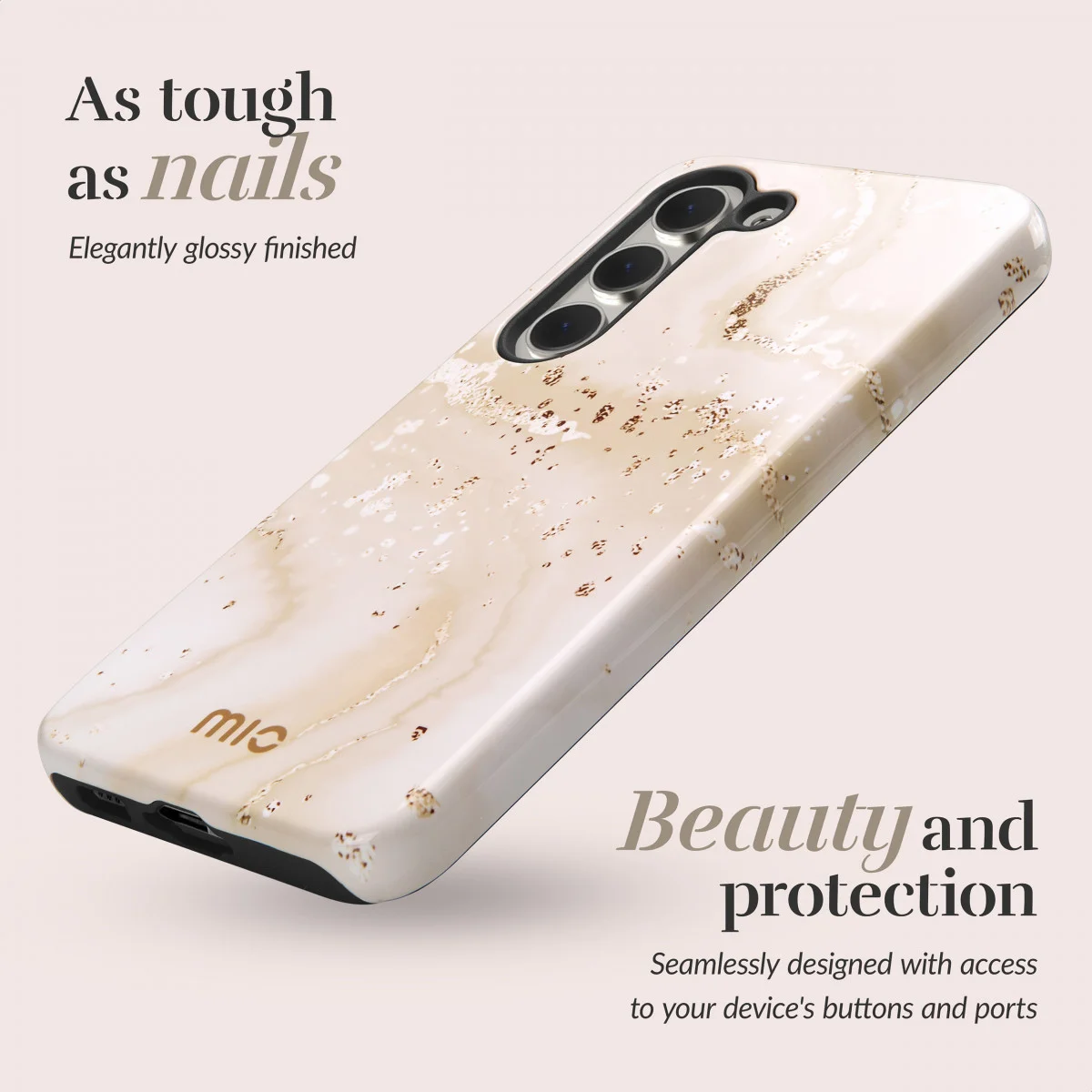 MIO MagSafe Samsung Galaxy A34 Hoesje Hard Shell Cover Gold Marble afbeelding 3