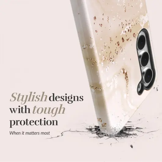 MIO MagSafe Samsung Galaxy A34 Hoesje Hard Shell Cover Gold Marble afbeelding 7