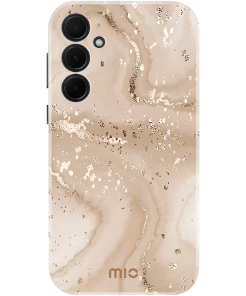 MIO MagSafe Samsung Galaxy A35 Hoesje Hard Shell Cover Gold Marble Hoesjes