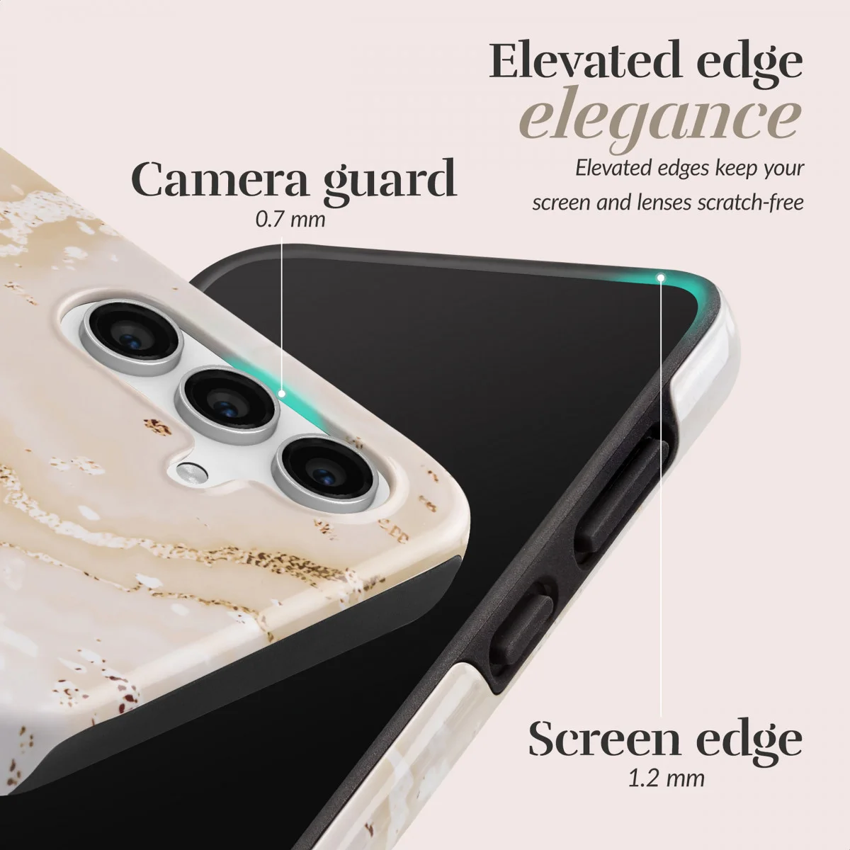 MIO MagSafe Samsung Galaxy S23 FE Hoesje Hard Shell Cover Gold Marble afbeelding 5