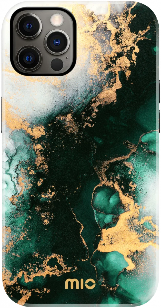 MIO MagSafe Apple iPhone 12 / 12 Pro Hoesje Back Cover Green Marble afbeelding 1