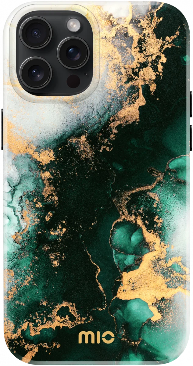 MIO MagSafe Apple iPhone 15 Pro Max Hoesje Hard Shell Green Marble afbeelding 1
