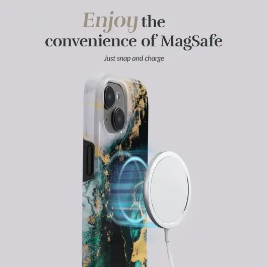 MIO MagSafe Apple iPhone 15 Pro Max Hoesje Hard Shell Green Marble afbeelding 6