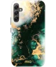 MIO MagSafe Samsung Galaxy A34 Hoesje Hard Shell Cover Green Marble