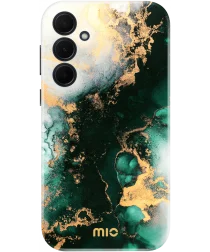 MIO MagSafe Samsung Galaxy A35 Hoesje Hard Shell Cover Green Marble