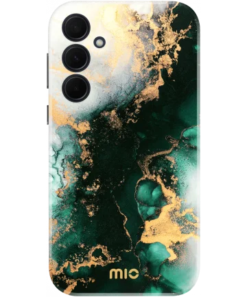 MIO MagSafe Samsung Galaxy A35 Hoesje Hard Shell Cover Green Marble Hoesjes
