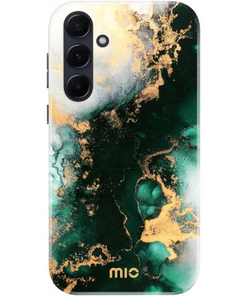 MIO MagSafe Samsung Galaxy A55 Hoesje Hard Shell Cover Green Marble Hoesjes