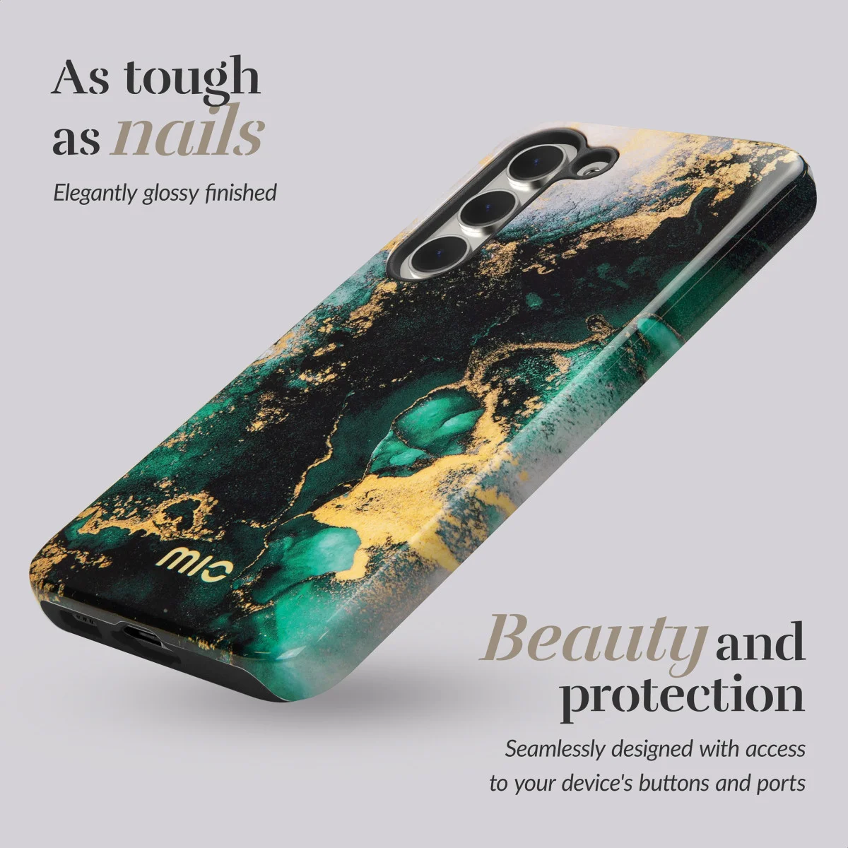 MIO MagSafe Samsung Galaxy S23 Hoesje Hard Shell Cover Green Marble afbeelding 3