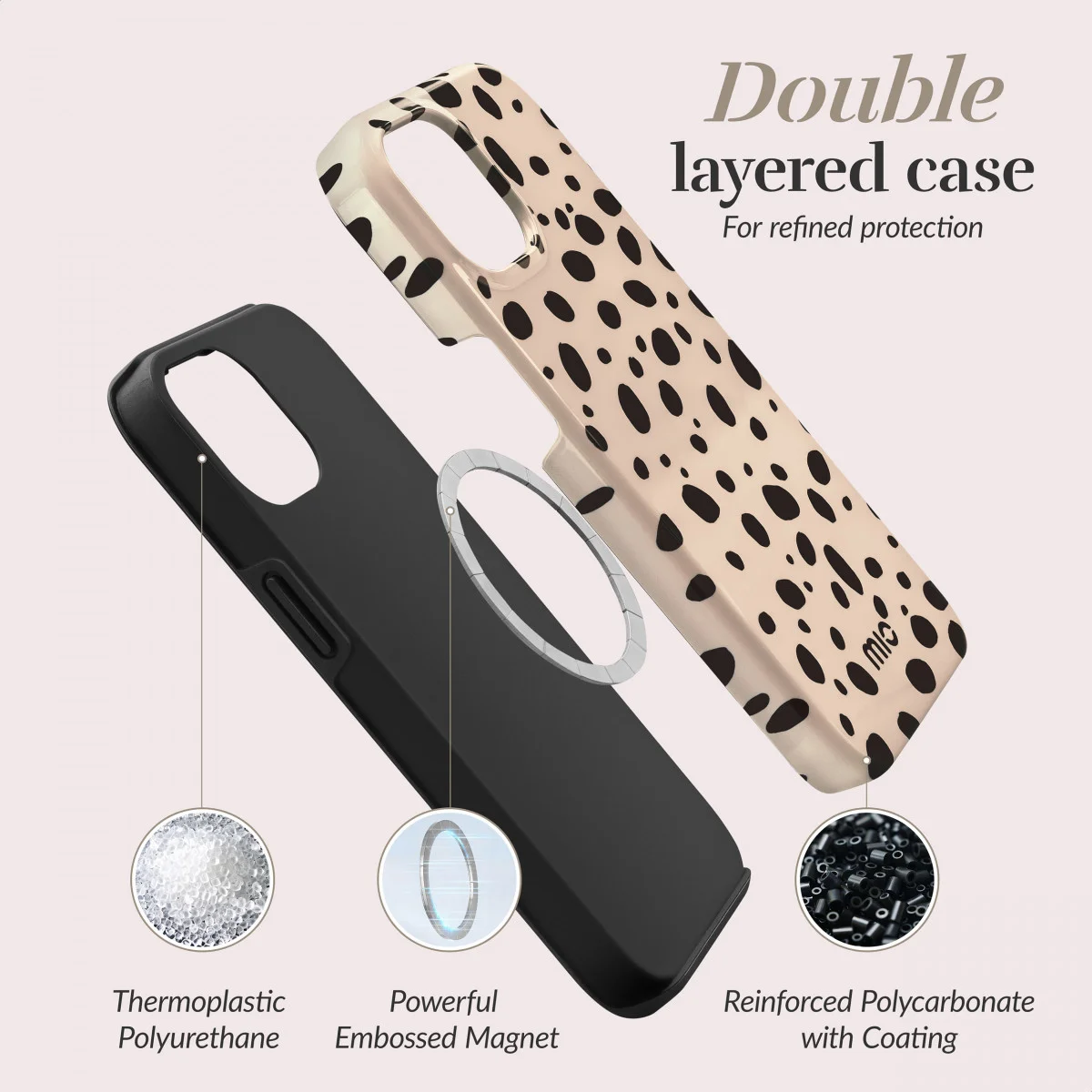 MIO MagSafe Apple iPhone 15 Pro Max Hoesje Hard Shell Spots afbeelding 4