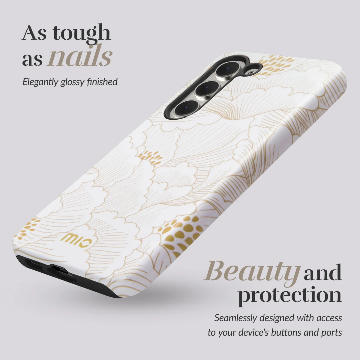 MIO MagSafe Samsung Galaxy A14 Hoesje Hard Shell Cover White Roses afbeelding 3