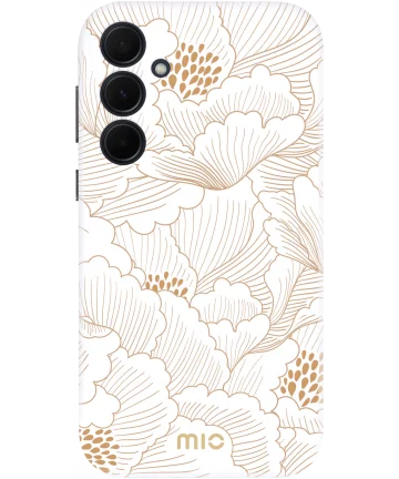 MIO MagSafe Samsung Galaxy A35 Hoesje Hard Shell Cover White Roses Hoesjes