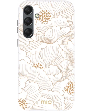 MIO MagSafe Samsung Galaxy S24 Hoesje Hard Shell Cover White Roses Hoesjes
